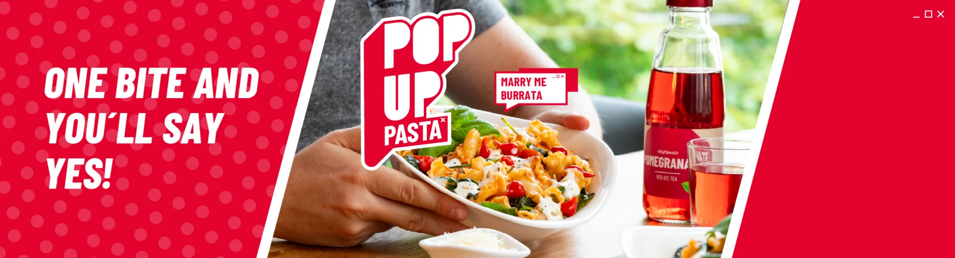 Die neue Pop UP Pasta wird serviert.