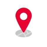 Eine Grafik mit einem roten Standort-Symbol. 