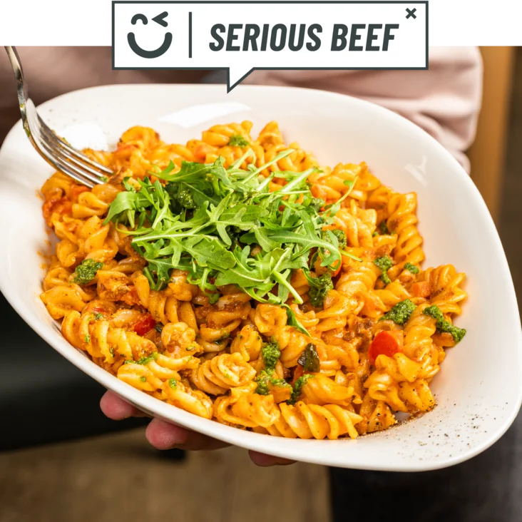 Die neue POP UP Pasta wird serviert. 