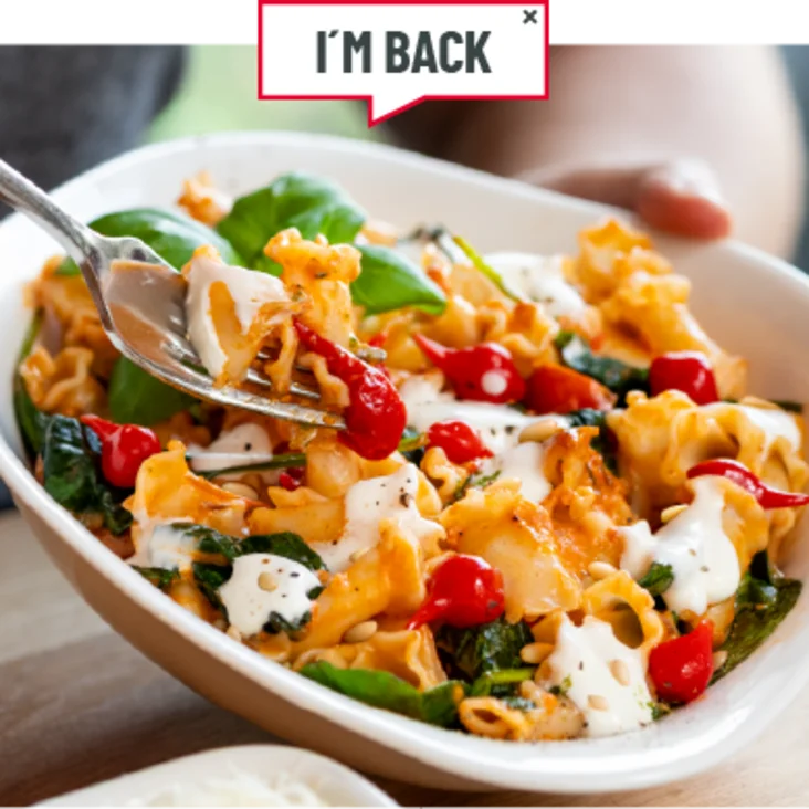 Die neue POP UP Pasta wird serviert. 