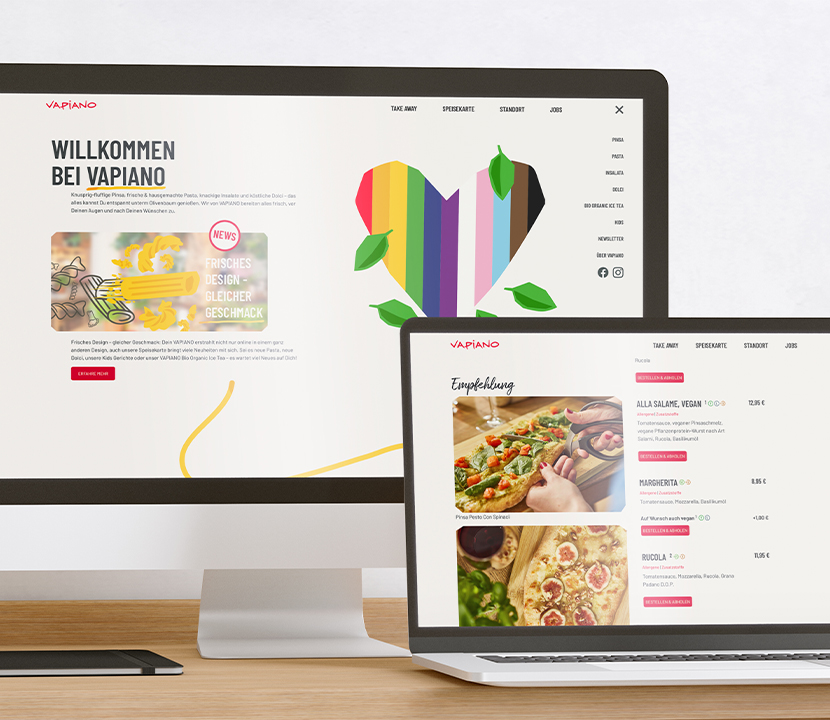 Mockup neue Speisekarte