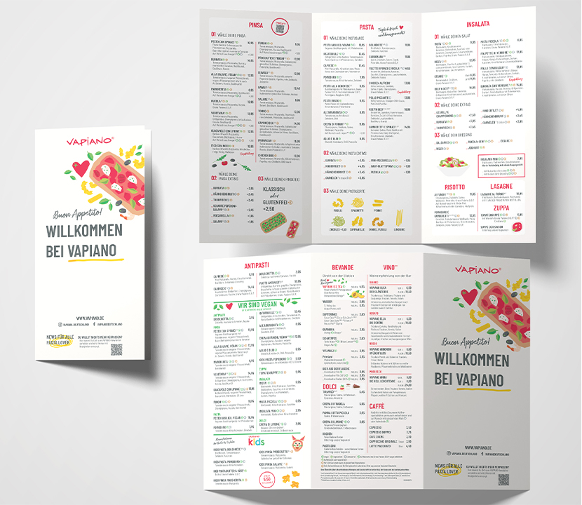 Mockup neue Speisekarte